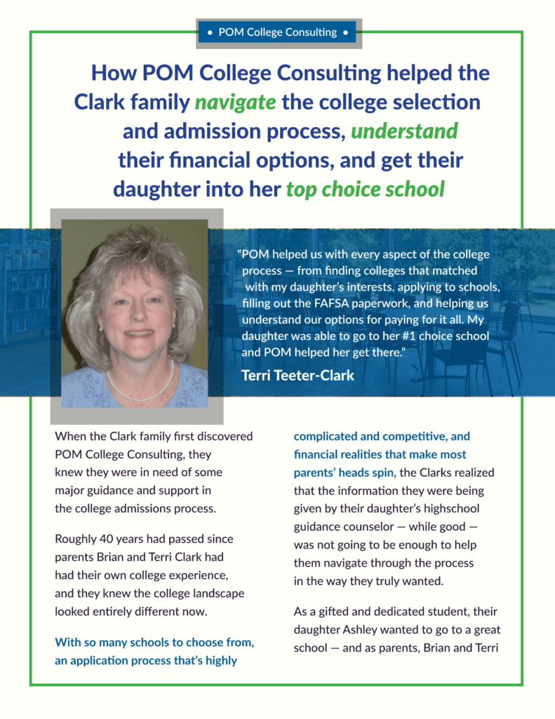 How POM Helped the Clark Family Navigate the College Process & Get Into Their Top School.